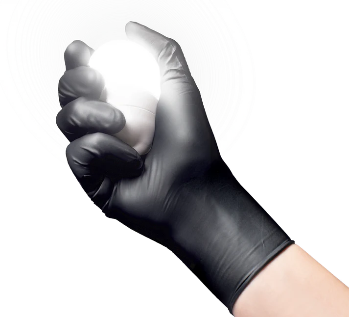 Manusi nitril negru extra-lungi,grosime dubla Gripzzly X 100buc [3]