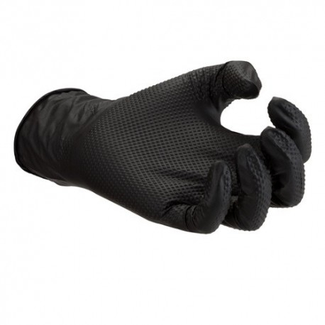 Manusi nitril negru textura diamantata Gripzzly 50buc [2]