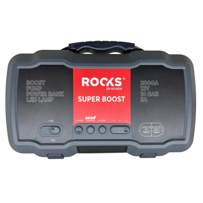 Mini booster,Robot de pornire cu compresor, 12v-1000A/2000A - 10 bar - [10]