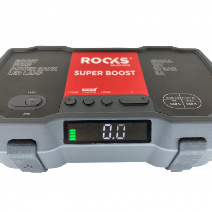 Mini booster,Robot de pornire cu compresor, 12v-1000A/2000A - 10 bar - [8]