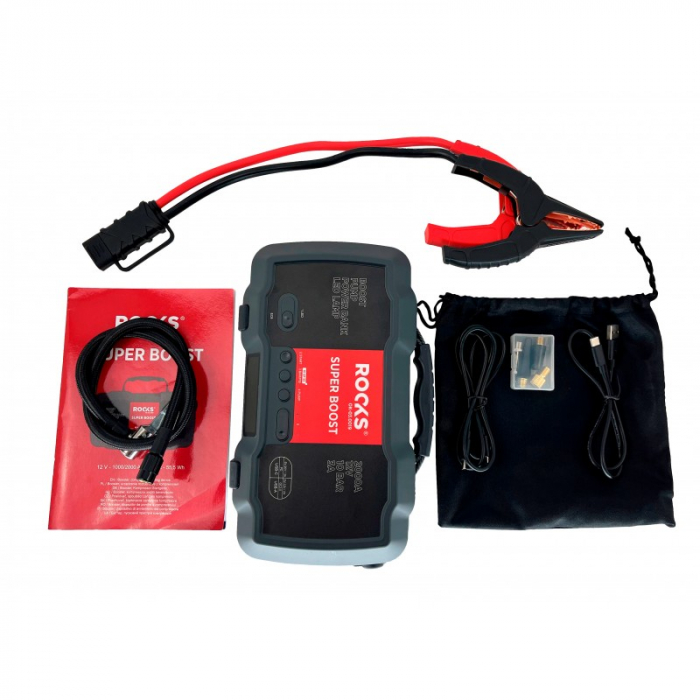 Mini booster,Robot de pornire cu compresor, 12v-1000A/2000A - 10 bar - [2]