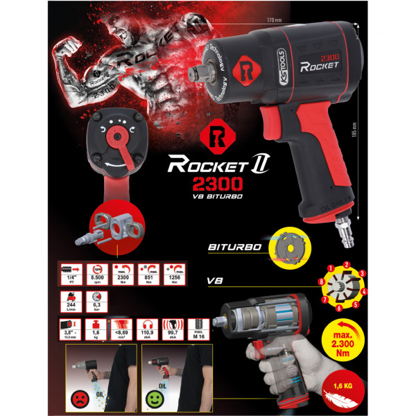 Pistol Pneumatic de impact 1/2 2300NM(ROCKET) KS TOOLS [4]