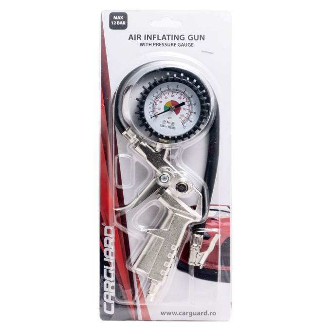 Pistol pneumatic pentru umflat roti cu manometru, presiune maximă 12 BAR, conexiune 1/4" [2]