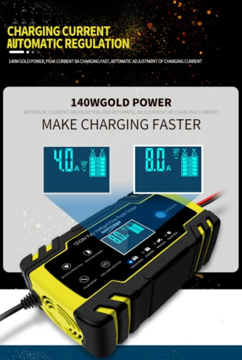 Redresor auto inteligent display LCD 12V 8A [3]