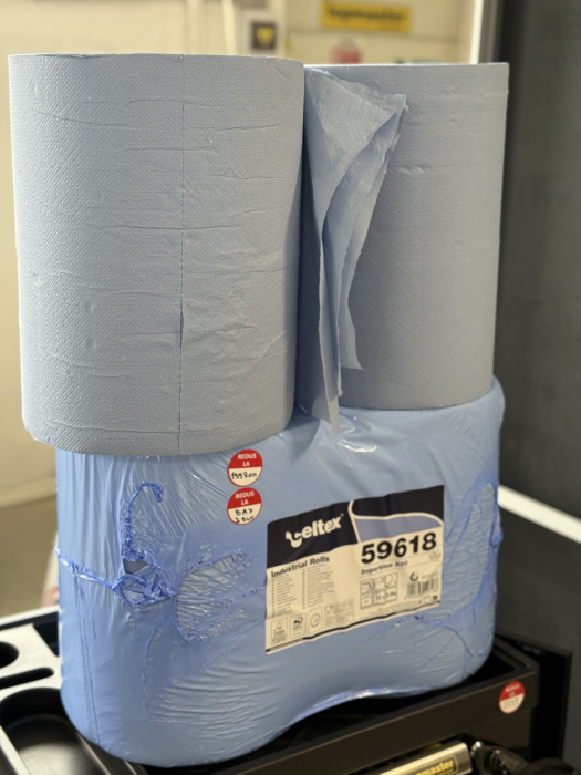 Set 2 role hartie industriale albastre 3 straturi 180 m/rola 36x36cm CELTEX [2]