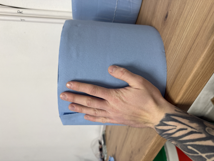 Set 2 role hartie industriale albastre 3 straturi 500 portii,170M/rola 34x22cm Mega Blue [6]