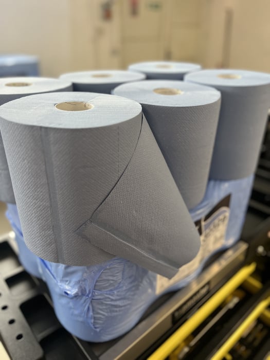 Set 6 role hartie industriale Albastre 2 straturi Celtex 2 straturi 108m 450 coli 20x24cm [3]