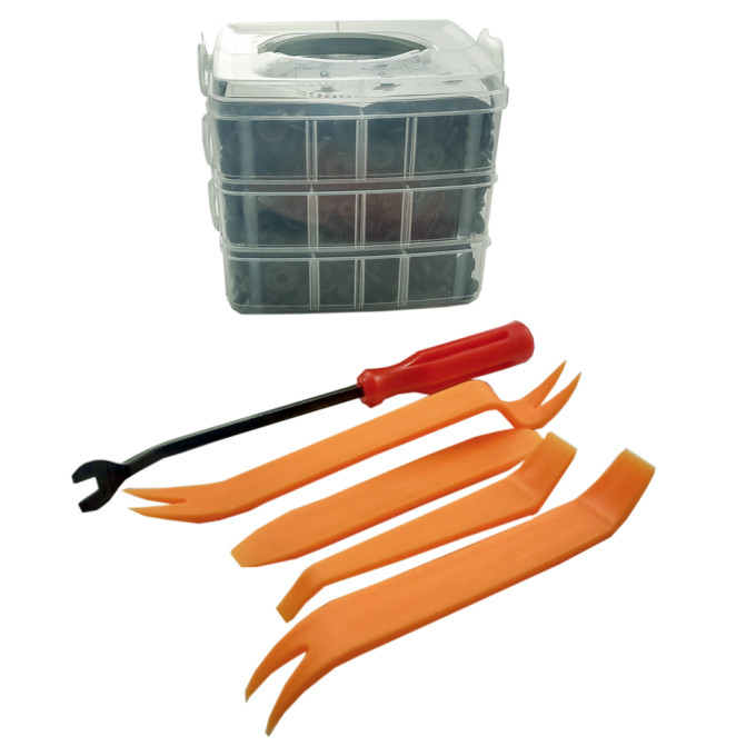 Set clipsuri si cleme auto din plastic 620 piese + 5 extractoare pentru clipsuri [2]