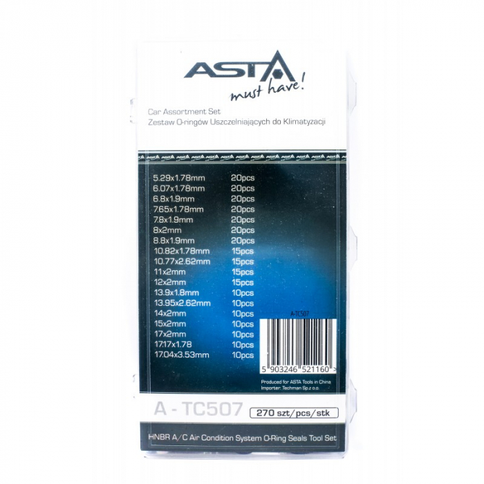 Set garnituri O-ring mov pentru sitemele de aer conditionat sau clima 270 piese [7]