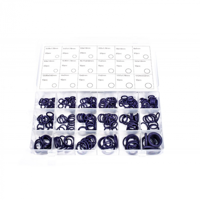 Set garnituri O-ring mov pentru sitemele de aer conditionat sau clima 270 piese [3]
