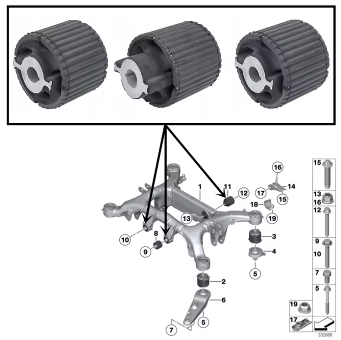 Trusa pentru bucsi diferential BMW Seria 5,6,7 F01-F18 [2]