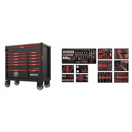Dulapuri echipate - Dulap profesional dublu echipat cu 488 scule Rooks XXL