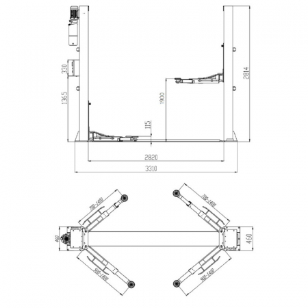 Elevator auto 2 coloane 4 Tone cu deblocare automata 400V Castex [9]