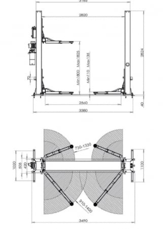 Elevator auto 2 coloane 4 Tone cu deblocare automata 400V Rooks [1]