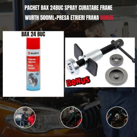 Pachet Bax 24buc Spray curatare frane Wurth 500ml+Presa etrieri frana BONUS [0]