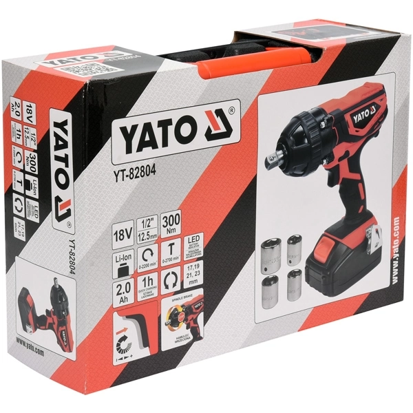 Pistol de impact cu acumulator Li-Ion 18 V 2 Ah patrat 1/2" 300 Nm [5]