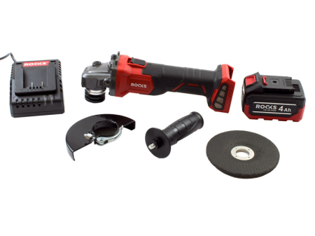 Polizor unghiular ROOKS AQ-ONE 20 V,125 mm,baterie de 4 Ah, încărcător și geantă [1]