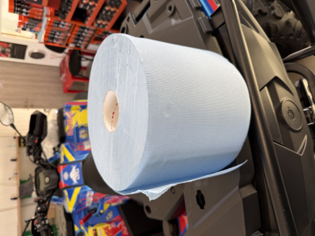 Set 2 role hartie industriale albastre 3 straturi 500 portii,170M/rola 34x22cm Mega Blue [2]