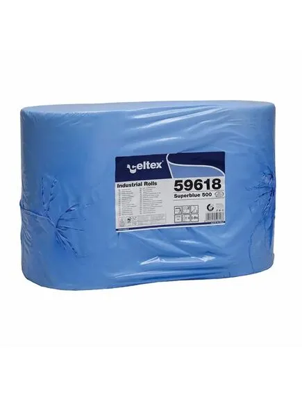 Set 2 role hartie industriale albastre 3 straturi 180 m/rola 36x36cm CELTEX [3]