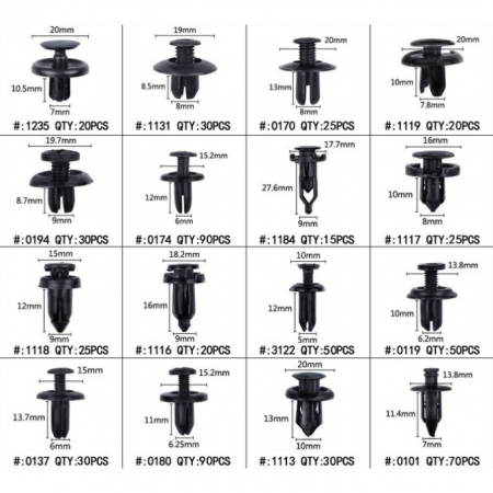 Set clipsuri si cleme auto din plastic 620 piese + 5 extractoare pentru clipsuri [2]