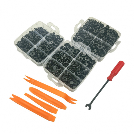 Accesorii auto - Set clipsuri si cleme auto din plastic 620 piese + 5 extractoare pentru clipsuri