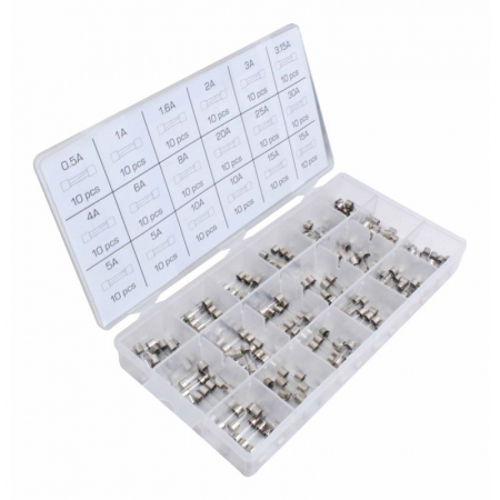 Accesorii auto - Set sigurante din sticla 5X20mm 180 piese