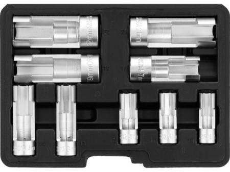 Set tubulare semideschise 9 piese, 10-22 mm,  1/4, 3/8 si 1/2 [1]