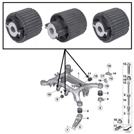 Trusa pentru bucsi diferential BMW Seria 5,6,7 F01-F18 [1]