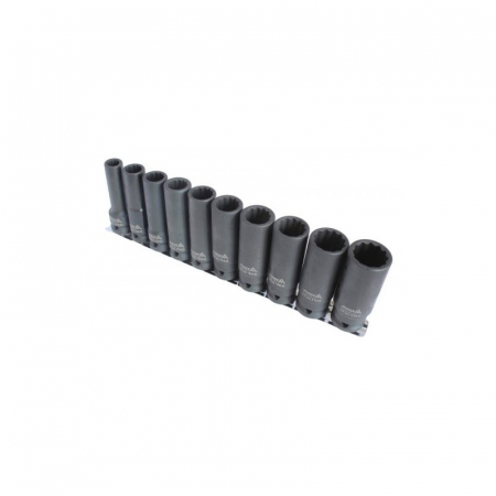 Tubulare de impact 1/2 - Trusa tubulare bihexagonale lungi de impact 1/2"(12 laturi) 10 piese