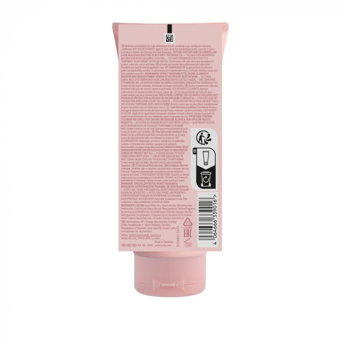 Balsam pentru pastrarea culorii pentru par vopsit blond rece Wella Professionals Invigo Recharge Cool Blonde, 200 ml [3]