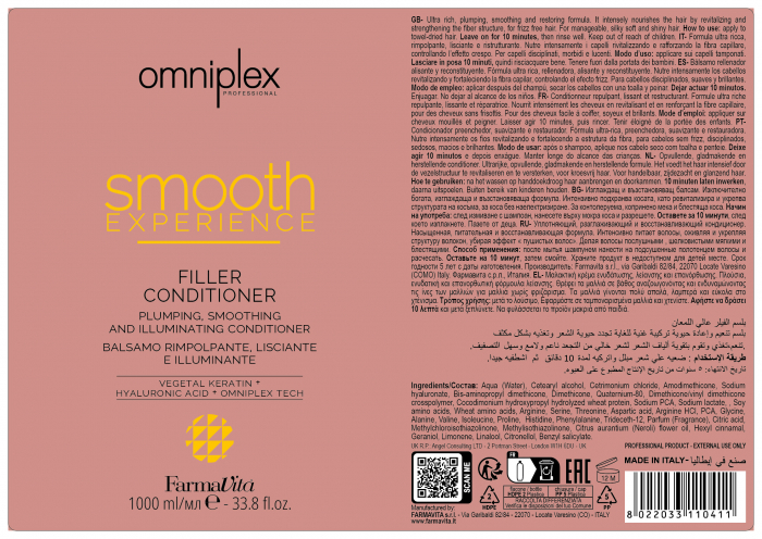Balsam tratament de netezire cu Keratina Omniplex Smooth Experience Filler Conditioner, 1000 ml [2]
