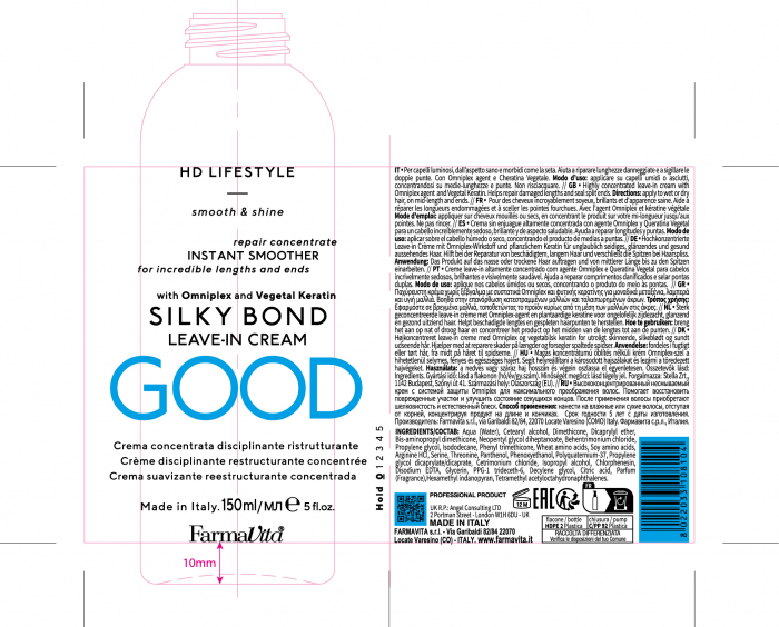 Crema leave-in pentru reparearea lungimilor deteriorate si a varfurilor despicate Farmavita HD Life Style Silky Bond Leave-In, 150 ml [2]