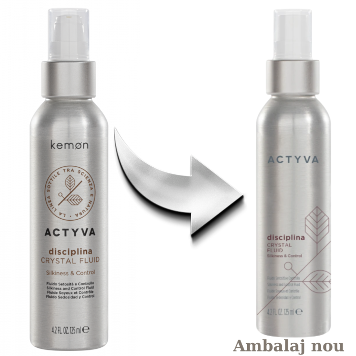 Fluid de netezire si control pentru par rebel, Kemon Actyva Crystal , 125 ml [2]