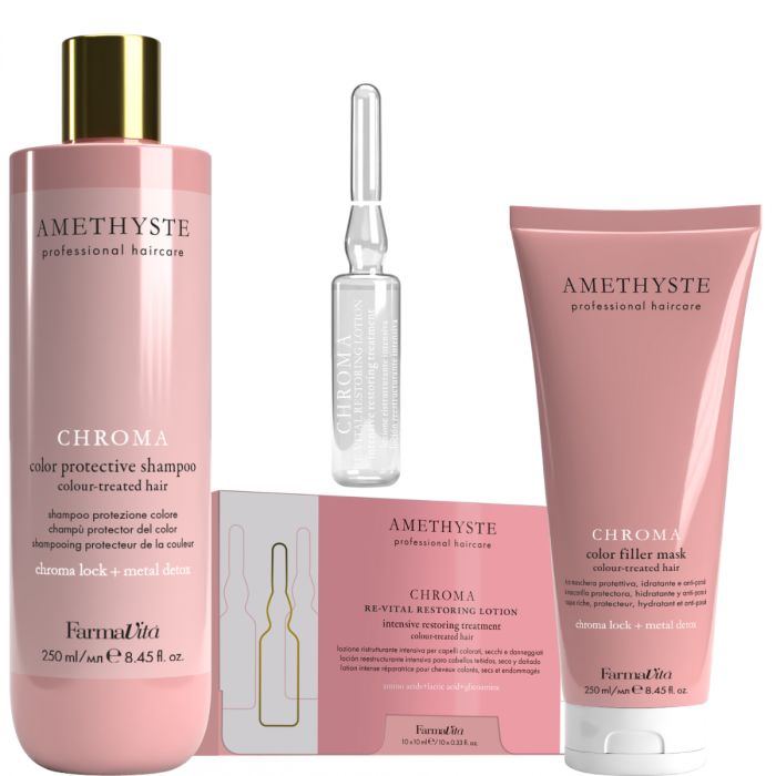 Kit Farmavita Amethyste Chroma Lux pentru parul vopsit – Culoare vibranta, stralucire intensa si hidratare rafinata [1]