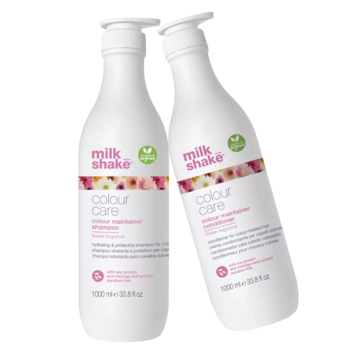 Kit pentru stralucire si protectia culorii parului vopsit Milk Shake Color Maintainer Flower Fragrance – Salon size [1]