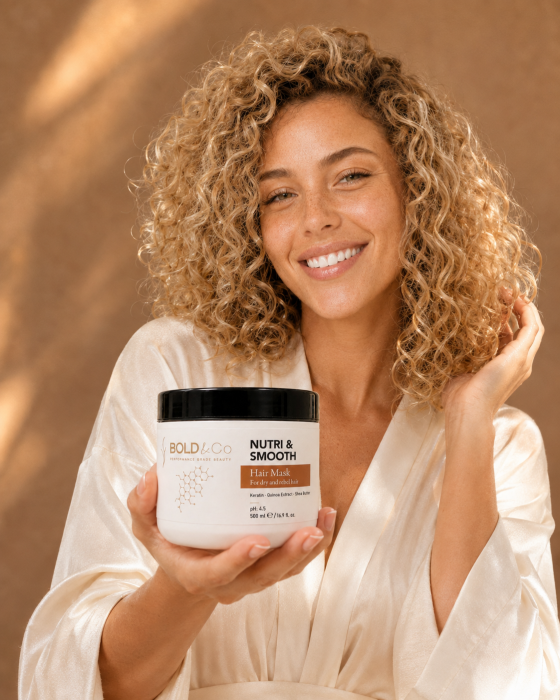 Masca hidratanta pentru par uscat si rebel BOLD&Co NUTRI&SMOOTH Hair Mask, 500 ml [4]