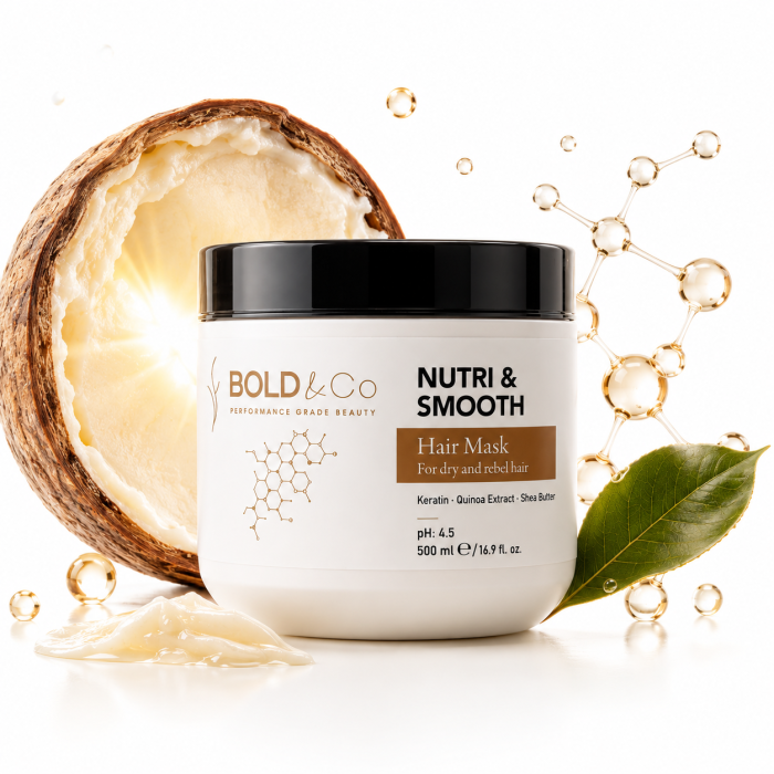 Masca hidratanta pentru par uscat si rebel BOLD&Co NUTRI&SMOOTH Hair Mask, 500 ml [3]