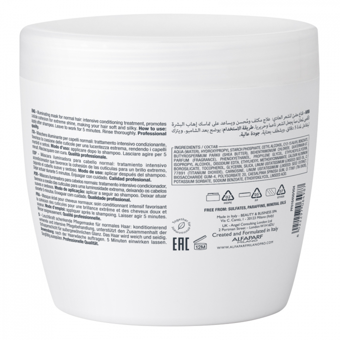 Masca pentru stralucire fara sulfati Alfaparf Semi di Lino Diamond Illuminating Mask, 500 ml [2]