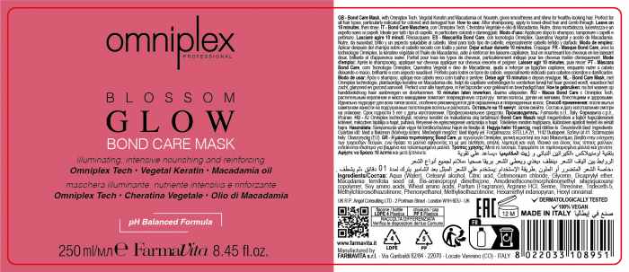 Masca tratament pentru toate tipurile de par FarmaVita Omniplex Blossom Glow, 250 ml [2]