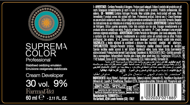 Oxidant crema Farmavita  Suprema Color Cream Developer 30 Vol, 60 ml [2]