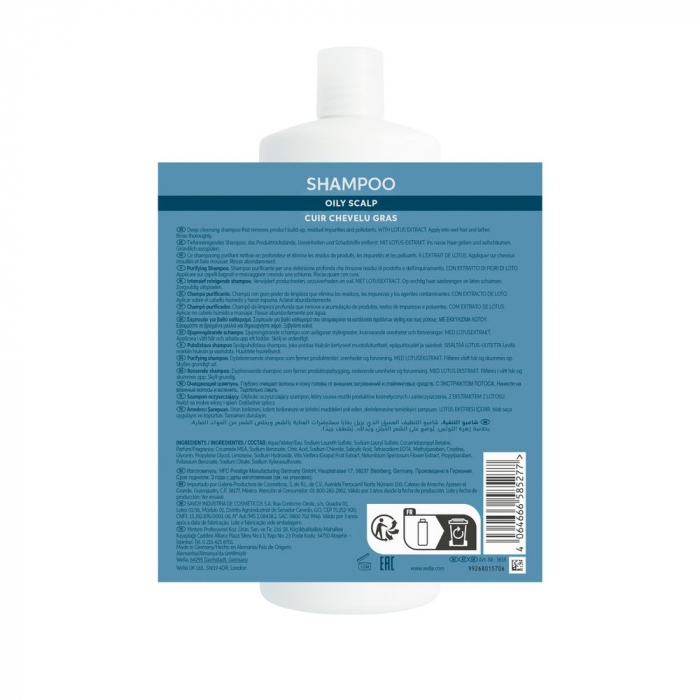 Sampon de curatare profunda pentru scalp gras, Wella Professionals Invigo Scalp Balance Deep Cleansing, 1000 ml [3]