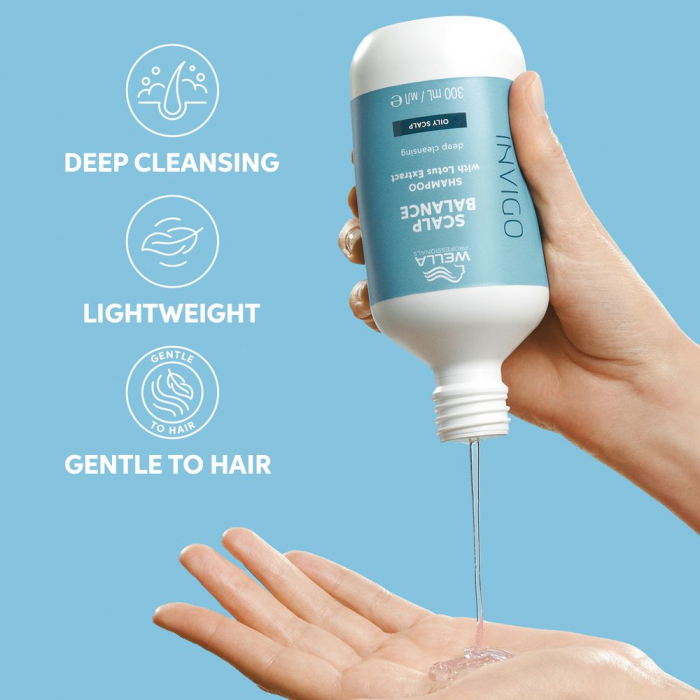 Sampon de curatare profunda pentru scalp gras, Wella Professionals Invigo Scalp Balance Deep Cleansing, 300 ml [5]