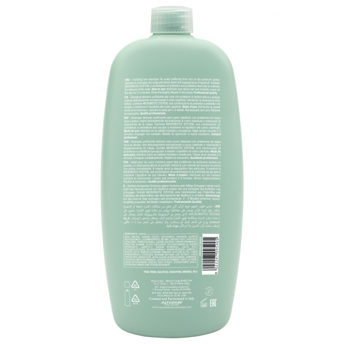 Sampon de purificare anti-matreata Alfaparf Semi di Lino Scalp Rebalancing Purifying , 1000 ml [2]