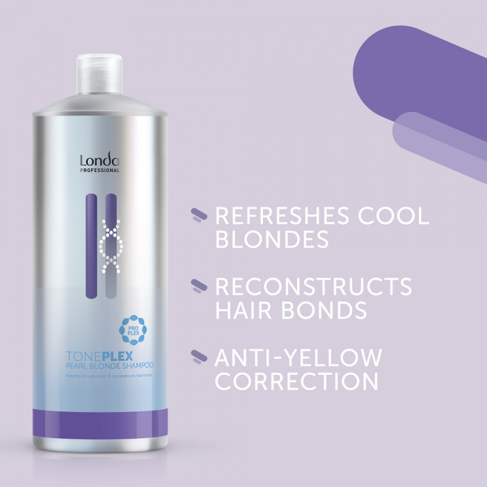 Sampon nuantator cu pigmenti violet pentru par blond, Londa Professional TonePlex Pearl Blonde, 1000 ml [2]