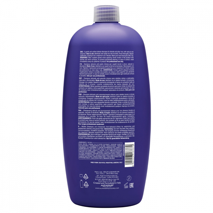 Sampon pentru neutralizarea tonurilor de galben Alfaparf Semi di Lino Blonde Anti-Yellow, 1000 ml [2]