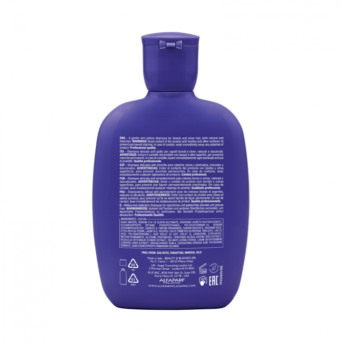 Sampon pentru neutralizarea tonurilor de galben Alfaparf Semi di Lino Blonde Anti-Yellow, 250 ml [3]