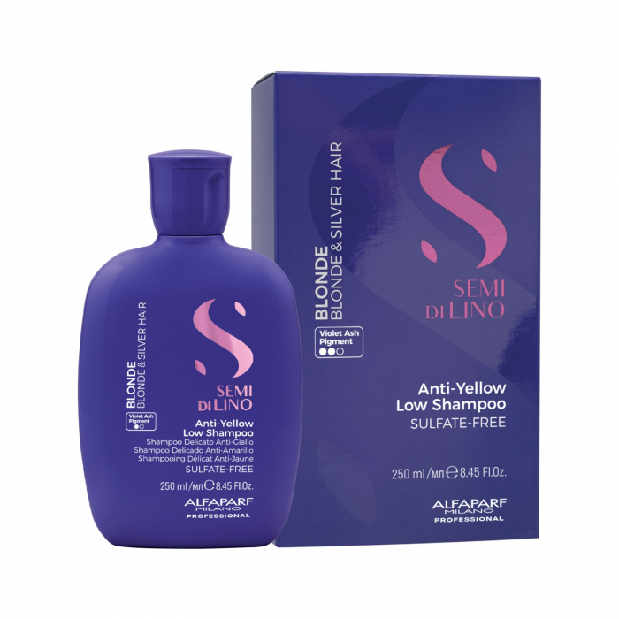 Sampon pentru neutralizarea tonurilor de galben Alfaparf Semi di Lino Blonde Anti-Yellow, 250 ml [2]