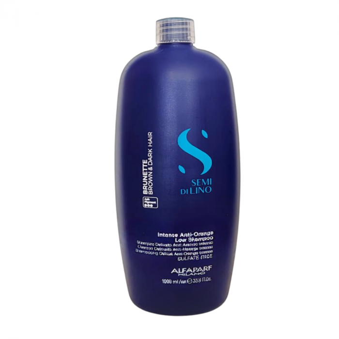 Sampon pentru neutralizarea tonurilor de portocaliu Alfaparf Semi di Lino Brunette Anti-Orange Low, 1000 ml [2]