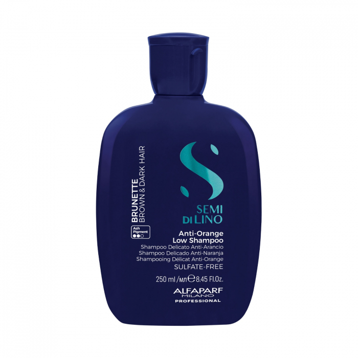 Sampon pentru neutralizarea tonurilor de portocaliu Alfaparf Semi di Lino Brunette Anti-Orange Low, 250 ml [2]