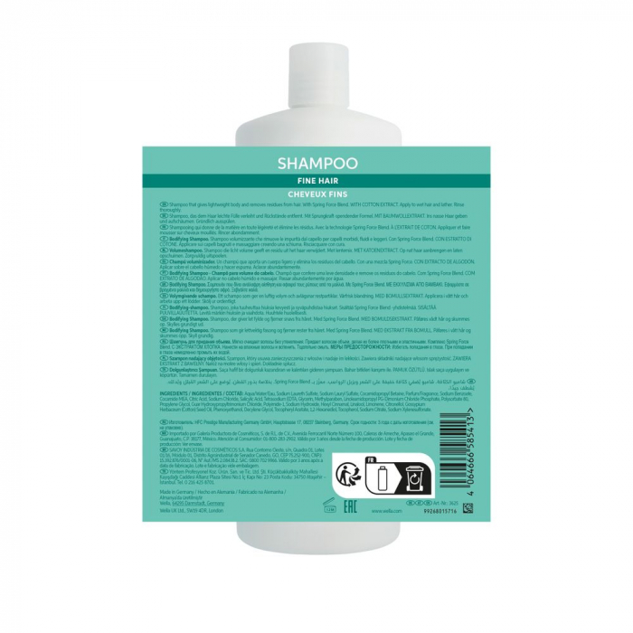 Sampon pentru par subtire, fara volum Wella Professionals Invigo Volume Boost, 1000 ml [3]